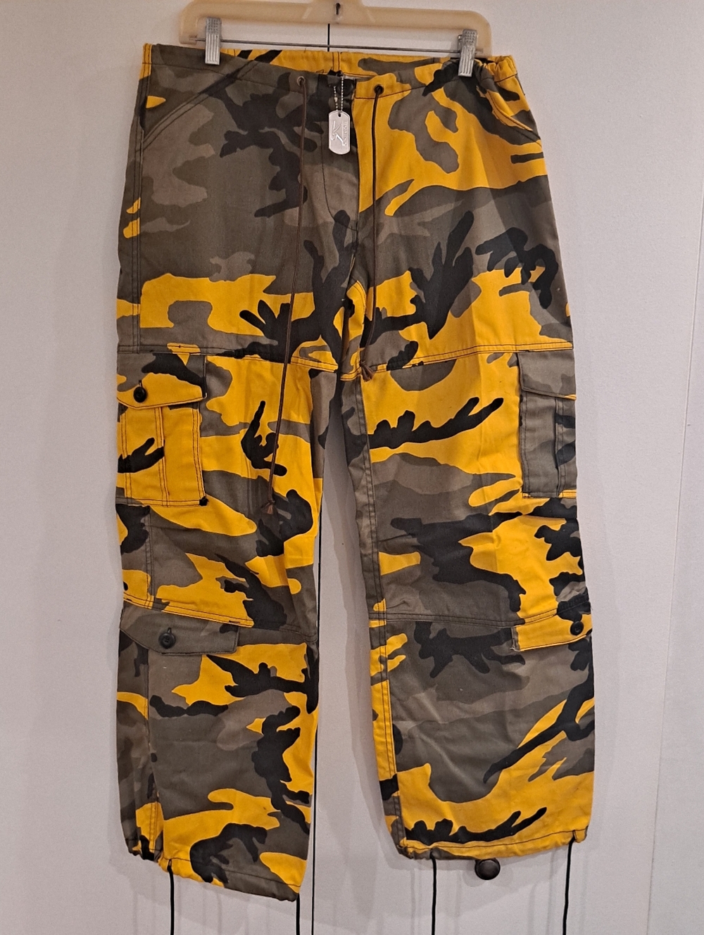 Rothco Camo Cargo Yellow Cargo Urban  Tactical Military Y2K Baggy Pants NWOT
